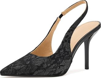 Journee Collection Tru Comfort Foam Elenney Pumps High Womens Heels Black Lace : 7.5 M, Faux Leather