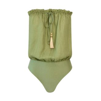 Hanne Bloch Dames, Badkleding, Groen, Maat: L Zijde