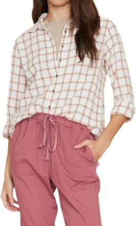Xirena Scout Plaid Shirt In Cream & Clay