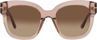 Tom Ford Brown Gradient Square Ladies Sunglasses FT0613 45K 52