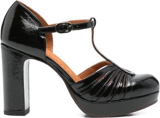 Chie Mihara 85 mm pumps met plateauzool en T-bandje - Zwart