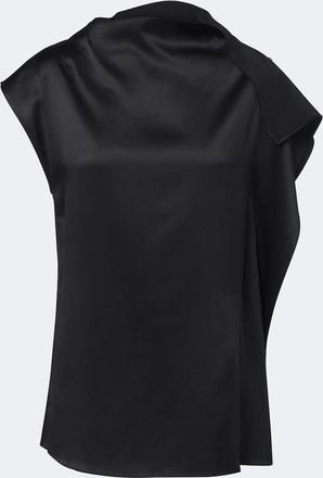 Sportmax Ruffled silk satin top