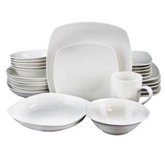Gibson Home Hagen Square Dinnerware Set, Set of 30 in White at Nordstrom