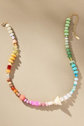 Anthropologie Rainbow Stone Necklace