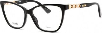 Moschino Eyeglasses Cat Eye Full Rim, Black Frame And Clear Demo Lenses Lens Mos588080700