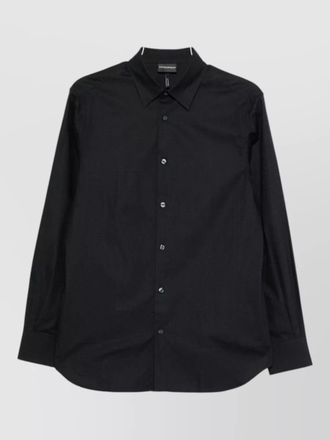 Emporio Armani logo cotton shirt long sleeves buttoned collar