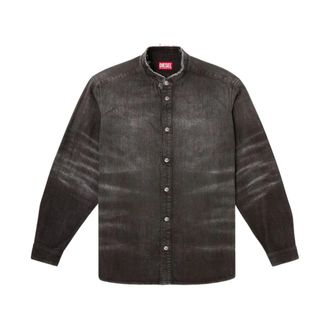 Diesel Waffle Denim Shirt - Heren - Spijkeroverhemden - Zwart - S - Denim - Overhemden