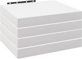 Woltu Woltu Estanteria Pared Estante Flotante Juego De 4 Estante Pared De Madera De Mdf Para Sal&oacute;n Cocina Pasillo Blanco E