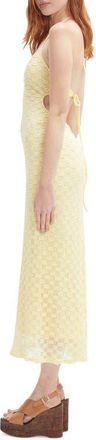 Bardot Rosala Halter Lace Maxi Dress in Canary Yellow at Nordstrom, Size 8