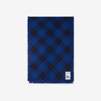 Burberry Wide Check Wool Silk Scarf
