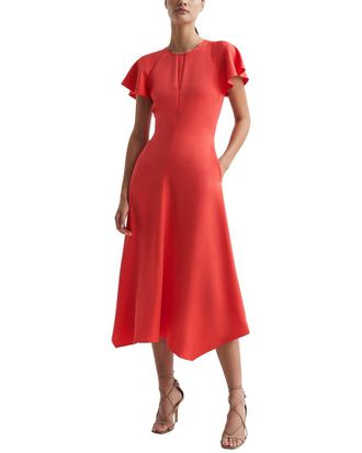 Reiss Eleni Cap Sleeve Occasion Midi Dress