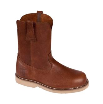 Rhino Mens Pull On Wellington Roper Work Boots In Brown