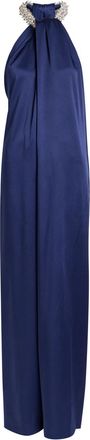 Stella McCartney Stella Mccartney Draped Faux Pearl-embellished Satin Jumpsuit - Navy - 42 (UK10 / S)