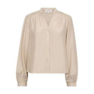 Co'Couture Gwenda V-Shirt - female - CoCouture - Blouses - Brown - M - Blouses & Shirts