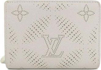 Louis Vuitton Mahina Gray Pink Leather Wallet (Bi-Fold) (Pre-Owned)