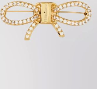 Ferragamo crystal-embellished bow brooch