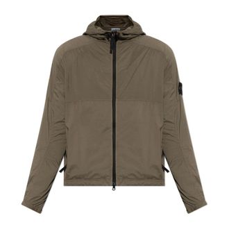 Stone Island Jassen, Heren, Groen, L, Jas met logopatch