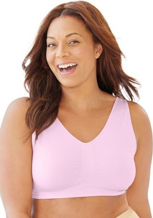 SECRET SOLUTIONS Wireless Seamless Bra in Pink at Nordstrom, Size Medium