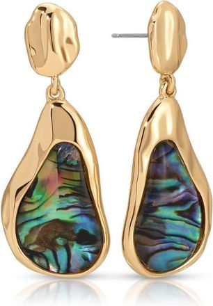 Ettika Hidden Stone Molten Drop Earrings in Abalone at Nordstrom