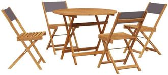 vidaXL vidaXL 5 Piece Garden Dining Set Anthracite Fabric and Solid Wood