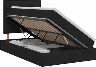 vidaXL Cama Con Almacenamiento Y Colch&oacute;n Negro 120 X 200 Cm Tela Vidaxl