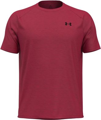 Under Armour Mens Tech Textured Short Sleeve T-Shirt, Color Red/Black (600), Size: Large x Tall