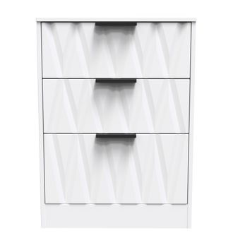 Welcome Furniture Calgary Ready Assembled 3 Drawer Midi Deep Chest in White Matt - Welcome Furniture | TJ Hughes