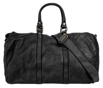 Forty Degrees Reisetasche FORTY, Damen, Gr. B/H/T: 47cm x 27cm x 18cm onesize, schwarz, Leder, leicht gl&auml;nzend, unifarben, Taschen Reisetasche, echt Leder, Made in 