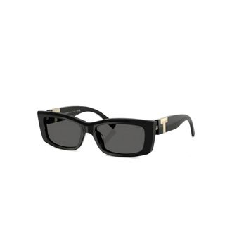 Tiffany & Co. Rechthoekige Zonnebril - Dames - Zonnebrillen - Zwart - 54 MM - Accessoires