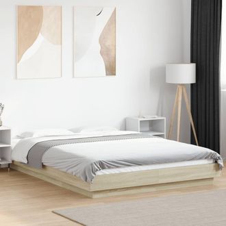 Berkfield Home Bed Frame without Mattress Sonoma Oak 120x200 cm in Brown | Size: Small Double