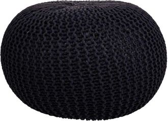 Wanderlust Deco Wanderlust Deco - Puff De Algod&oacute;n Trenzado Negro 45x45x30