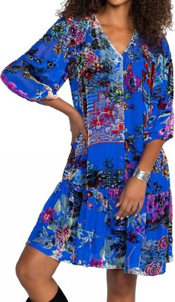 Johnny Was Ermyas Burnout Mini Dress In Dreamer Blu Burnout