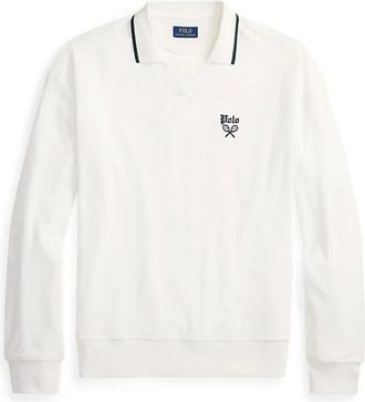 Polo Ralph Lauren Terry Polo-kraag Sweatshirt - Heren - Sweatshirts - Wit - XL - Katoen - Hoodies & sweatvesten