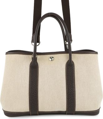 Herm&egrave;s Garden Marron Natural Toile H Buffle Skipper Leather Tote Bag (Pre-Owned)