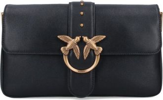 Pinko Rectangular Structured Black Bag With Detachable Shoulder Strap