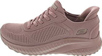 Skechers Womens Bobs Squad Chaos Current Muse Slip-On Sneakers, Rose Textile, 5.5 UK