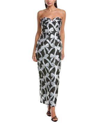 Milly Milly Donna Ribbon Jacquard Heart Neck Dress