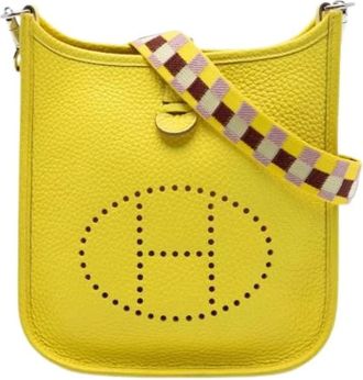 Herm&egrave;s Pre-owned Evelyne Crossbody Bag - Dames - Vintage Schoudertas - Geel - ONE Size - Leer - Vintage