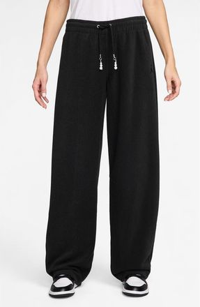 Nike Jordan Flight Fleece French Terry Sweatpants in Black/Black at Nordstrom, Size X-Large