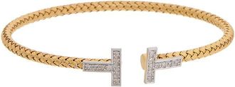 Meshmerise 18K Over Silver 0.1 Ct. Tw. Diamond Mesh Bangle Bracelet