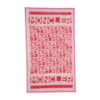 Moncler Home, Dames, Roze, ONE Size, Katoen, Strandtuch met contrasterende rand