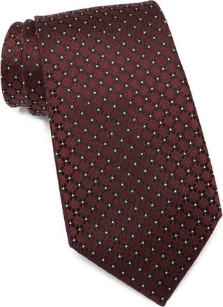 Ermenegildo Zegna Floral Silk Tie in Dark Red Fan at Nordstrom