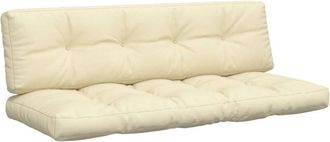 vidaXL Cojines Para Sof&aacute; De Palets 2 Unidades Tela Crema Vidaxl