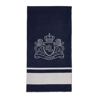 Ralph Lauren Winter Scarves, female, Blue, ONE SIZE, Crst Jcqrd W Scarf Wrap
