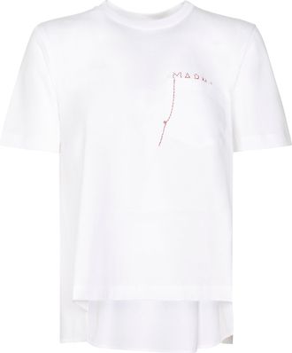 Marni White Short-Sleeved T-Shirt with Chest Pocket