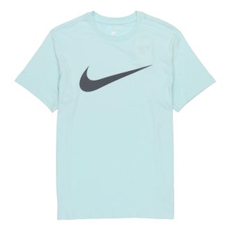 Nike Mens Nike Solid Color Large Logo Printing Round Neck Short Sleeve Light Green T-Shirt BV0628-382