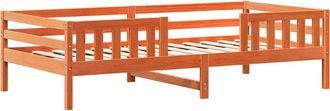 vidaXL Estructura De Cama Sin Colch&oacute;n Madera Maciza Marr&oacute;n 90x190 Cm Vidaxl