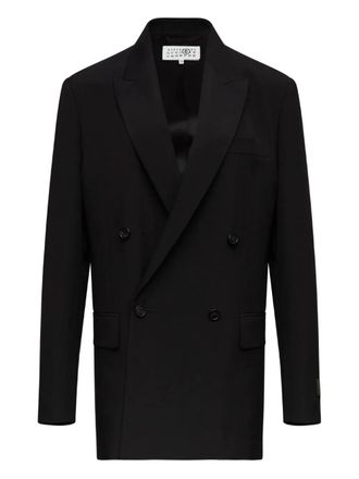 Maison Margiela double-breasted jacket - women - Polyester/Virgin Wool - 44 - Black