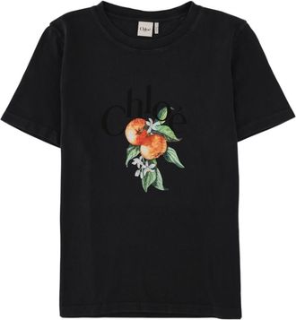 Chlo&eacute; Black Graphic Crew Neck T-Shirt