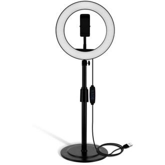 Trade Shop Trade Shop - Luce Led Ad Anello Luminoso Per Selfie Staffa Da Tavolo 10w Diametro 26cm Bd2607